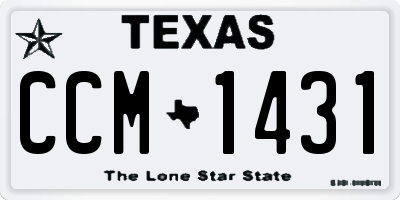 TX license plate CCM1431
