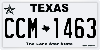 TX license plate CCM1463
