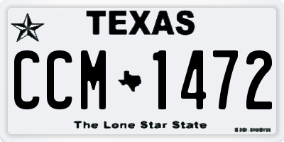 TX license plate CCM1472
