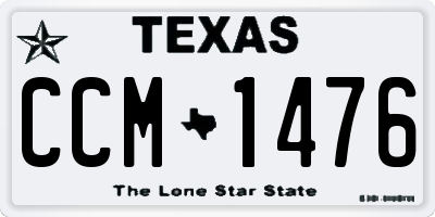 TX license plate CCM1476