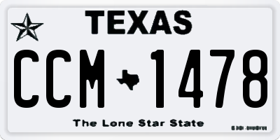 TX license plate CCM1478