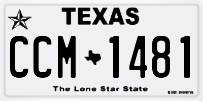 TX license plate CCM1481