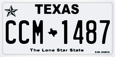 TX license plate CCM1487