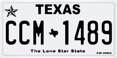 TX license plate CCM1489