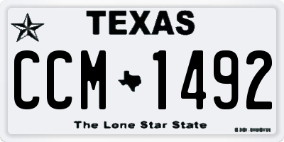 TX license plate CCM1492