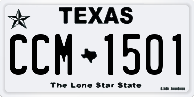 TX license plate CCM1501