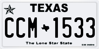 TX license plate CCM1533