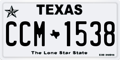 TX license plate CCM1538