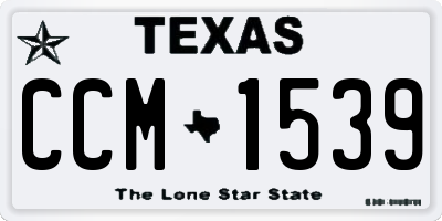TX license plate CCM1539