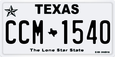 TX license plate CCM1540