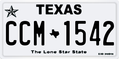 TX license plate CCM1542