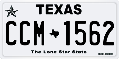 TX license plate CCM1562