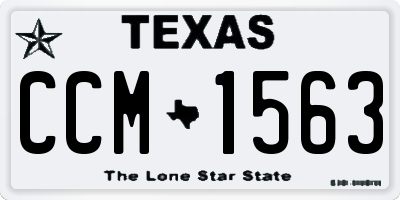 TX license plate CCM1563