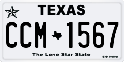 TX license plate CCM1567