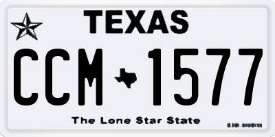 TX license plate CCM1577