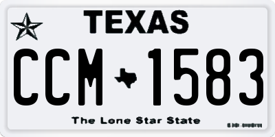 TX license plate CCM1583