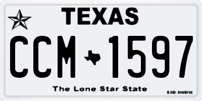 TX license plate CCM1597