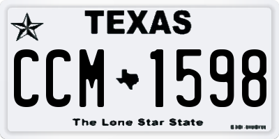 TX license plate CCM1598