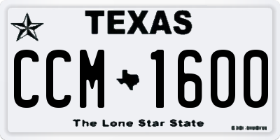 TX license plate CCM1600
