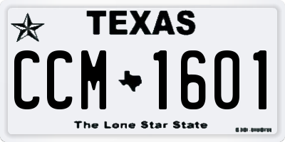 TX license plate CCM1601