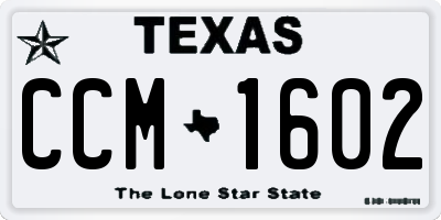 TX license plate CCM1602