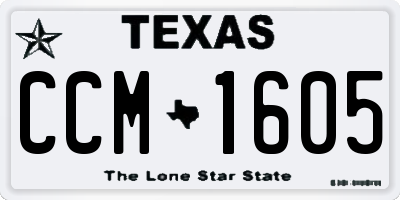 TX license plate CCM1605