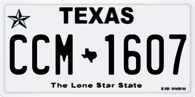 TX license plate CCM1607