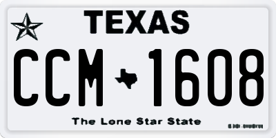 TX license plate CCM1608