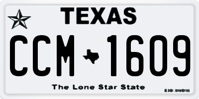 TX license plate CCM1609