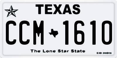 TX license plate CCM1610