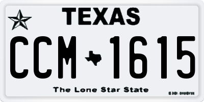 TX license plate CCM1615