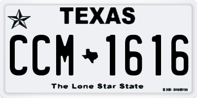 TX license plate CCM1616