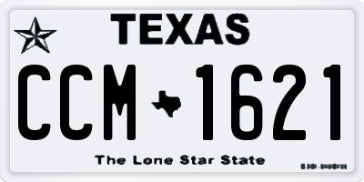TX license plate CCM1621