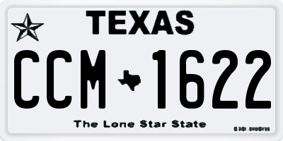 TX license plate CCM1622