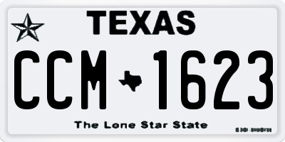 TX license plate CCM1623