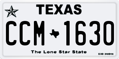TX license plate CCM1630