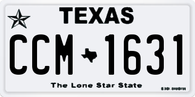 TX license plate CCM1631