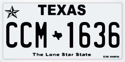 TX license plate CCM1636