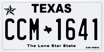 TX license plate CCM1641