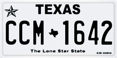 TX license plate CCM1642