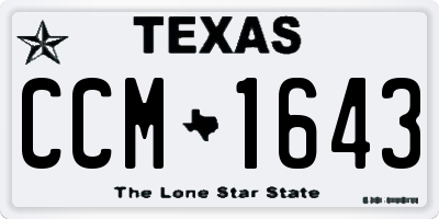 TX license plate CCM1643