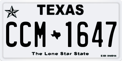 TX license plate CCM1647