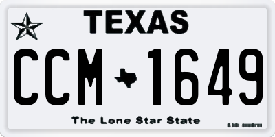 TX license plate CCM1649