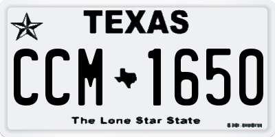 TX license plate CCM1650