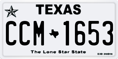 TX license plate CCM1653