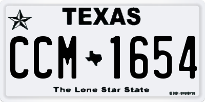 TX license plate CCM1654