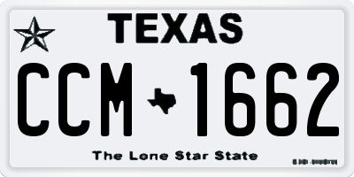TX license plate CCM1662