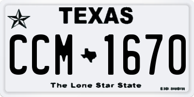 TX license plate CCM1670
