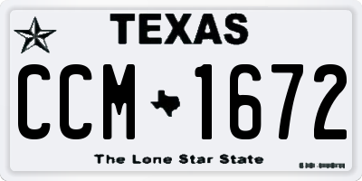 TX license plate CCM1672
