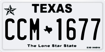 TX license plate CCM1677